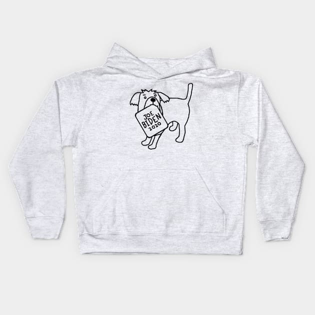 Cute Dog with Joe Biden 2020 Sign Outline Kids Hoodie by ellenhenryart